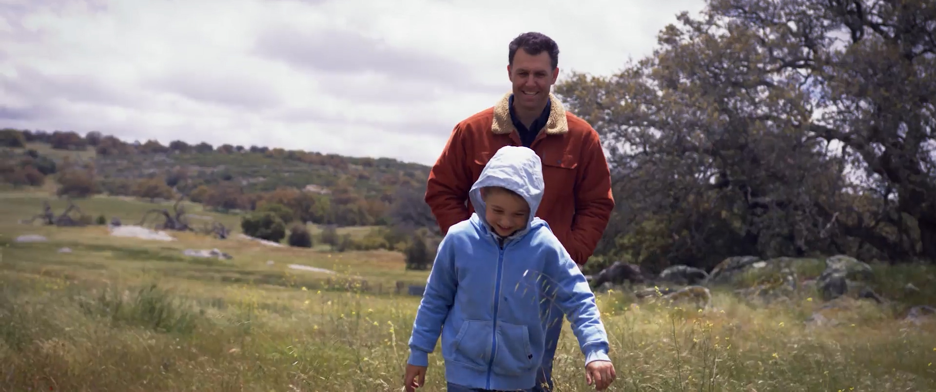 John Fiske with his son in nature